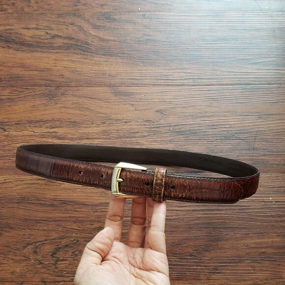 Vintage Christian Dior Brown Leather Bohemian Dressy Casual Girly Statement Belt - Picture 1 of 4